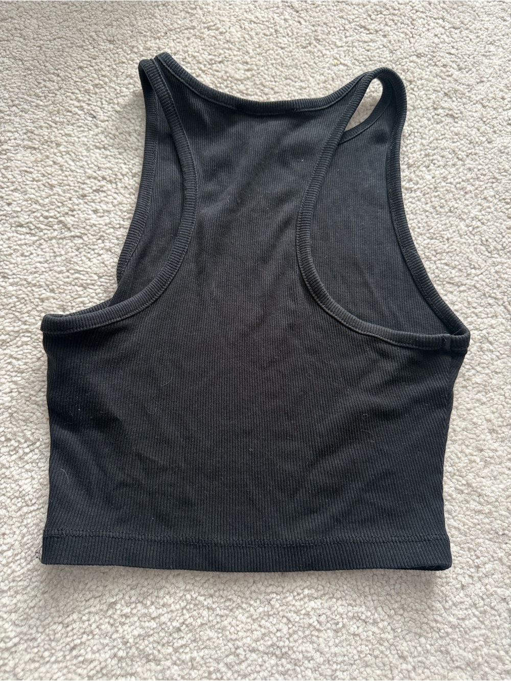 Zara Black Ribbed Racerback Crop Top - Picture 3 of 3